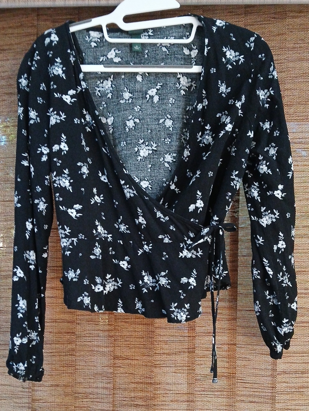 wild fable Black Floral Wrap Blouse